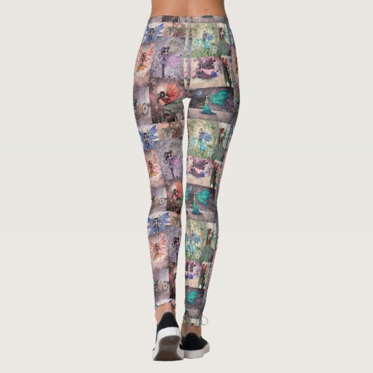 Leuke feeën Collage Fantasy Art Leggings (Achterkant)