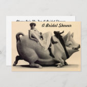 Leuke & feestelijke Antiek bruidsdouche Uitnodigin Kaart (Voorkant / Achterkant)