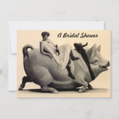 Leuke & feestelijke Antiek bruidsdouche Uitnodigin Kaart (Voorkant)