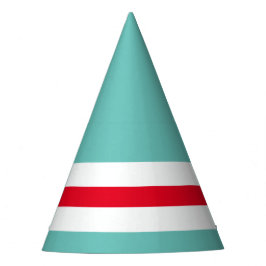 Leuke feestelijke Aqua Blauwgroen Red White Racing Feesthoedjes