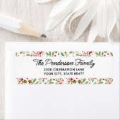 Leuke feestelijke botanische bessen retouradres etiket (Insitu)