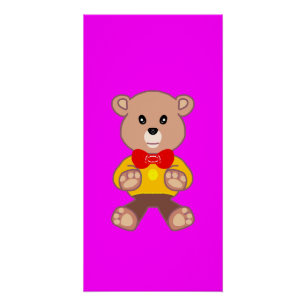 Leuke feestelijke Bowtie Teddybeer Helderroze Mage Perfect Poster