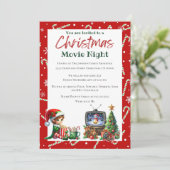 Leuke feestelijke film Night Christmas Party Kaart (Staand voorkant)
