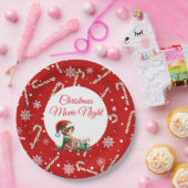 Leuke feestelijke film Night Christmas Party Papieren Bordje (Feest)