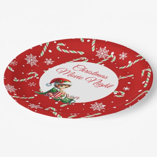 Leuke feestelijke film Night Christmas Party Papieren Bordje (Gekanteld)