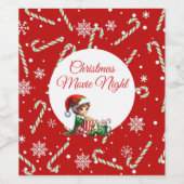 Leuke feestelijke film Night Christmas Party Wijnl Wijn Etiket (Enkel label)