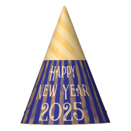 Leuke feestelijke Happy New Year middernacht blauw Feesthoedjes