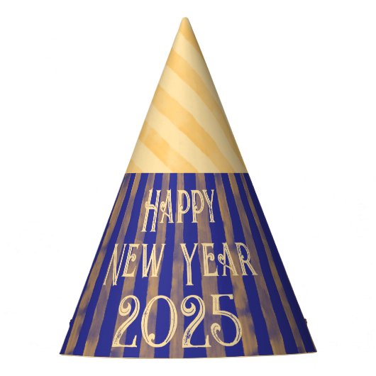 Leuke feestelijke Happy New Year middernacht blauw Feesthoedjes (Voorkant)