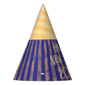 Leuke feestelijke Happy New Year middernacht blauw Feesthoedjes (Links)