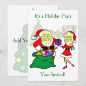 Leuke feestelijke heer & mevrouw Claus Cartoon vak Kaart (Voorkant / Achterkant)