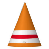 Leuke feestelijke heldere Sinaasappel rode witte o Feesthoedjes (Links)