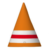 Leuke feestelijke heldere Sinaasappel rode witte o Feesthoedjes (Rechts)