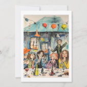 Leuke, feestelijke illustratie kaart (Voorkant)