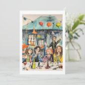 Leuke, feestelijke illustratie kaart (Staand voorkant)