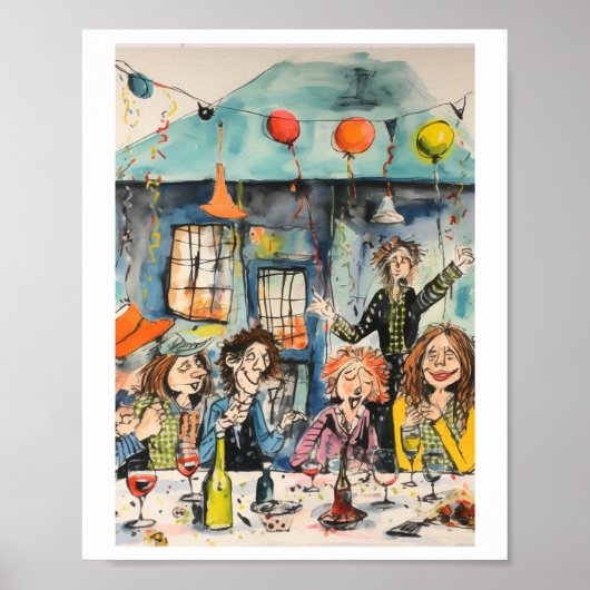 Leuke, feestelijke illustratie poster (Voorkant)
