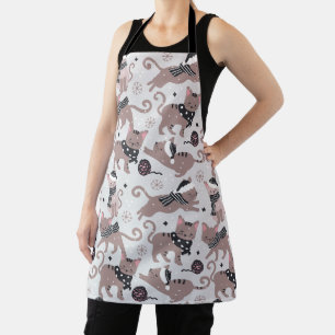Leuke Feestelijke Kat Kerst Patroon Keuken Schort