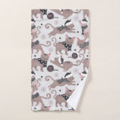 Leuke Feestelijke Kat Kerstmis Patroon Badkamer Bad Handdoek (Handdoek)