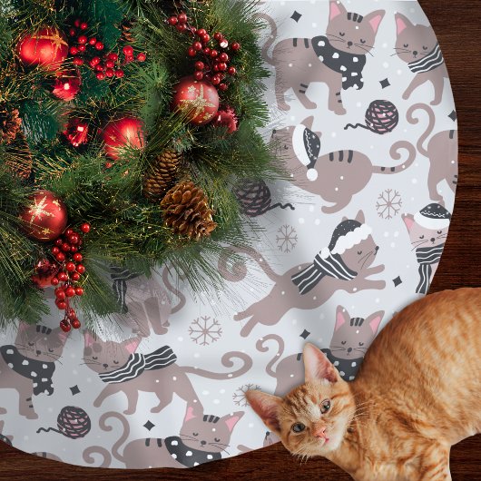 Leuke feestelijke kat kerstpatroon kerstboom rok