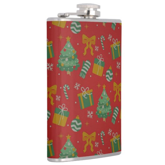 Leuke feestelijke kerst heupfles (Rechts)