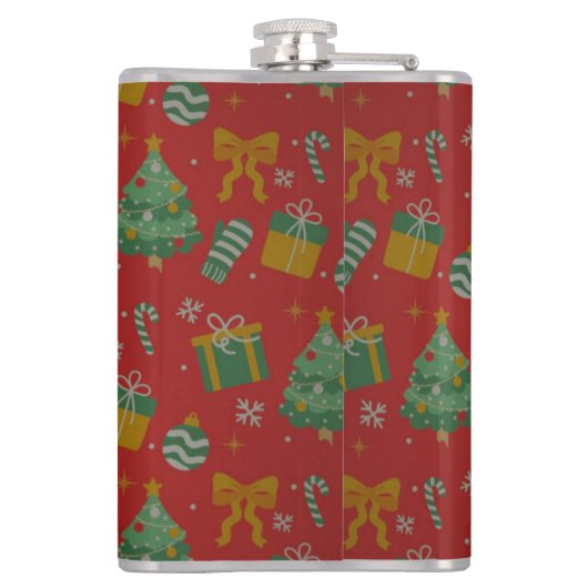 Leuke feestelijke kerst heupfles (Achterkant)