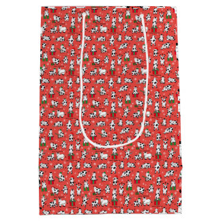 Leuke feestelijke kerst Koeien Medium Cadeauzakje