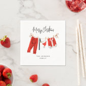 Leuke Feestelijke Kerstman's Clothesline Kerstmis Servet (Insitu)