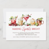 Leuke feestelijke kerstvakantie cocktailparty kaart (Voorkant)