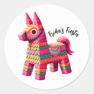 Leuke feestelijke Mexicaanse kleurrijke Piñata Cus Ronde Sticker
