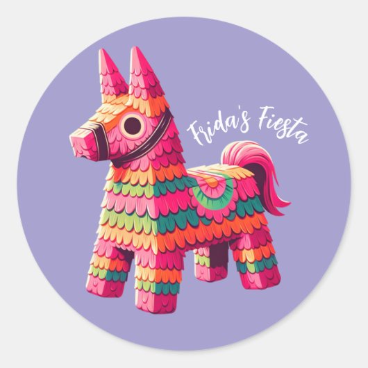 Leuke feestelijke Mexicaanse kleurrijke Piñata Cus Ronde Sticker (Voorkant)