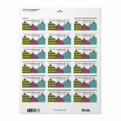 Leuke feestelijke Ornamenten met moderne patronen  Etiket (Full Sheet)