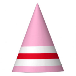 Leuke feestelijke pastel roze rood wit race strepe feesthoedjes