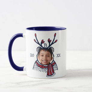 Leuke feestelijke Red Plaid Panda karakterfoto Mok