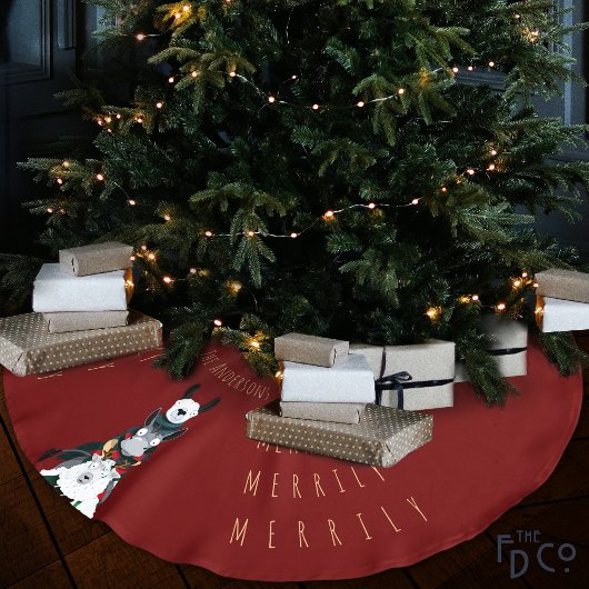 Leuke feestelijke rode chique Schattigee ezel lama Kerstboom Rok