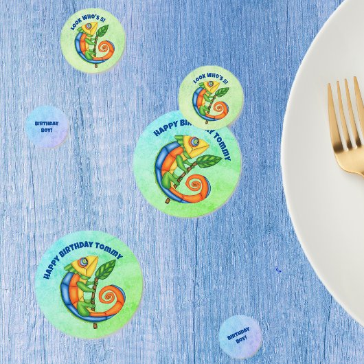 Leuke feestelijke verjaardag hagedis heldere kleur confetti