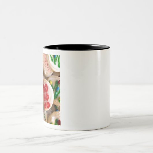 Leuke feestelijke zelfgemaakte Vakantie koekjes Tweekleurige Koffiemok (Center)