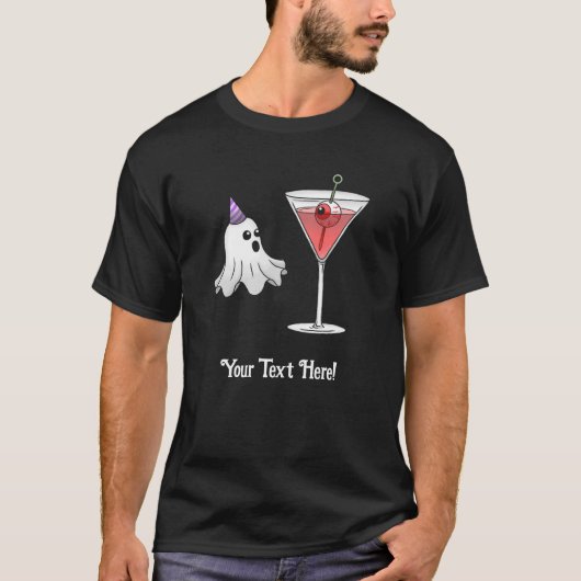 Leuke feestghost & griezelige Halloween-cocktail T-shirt (Voorkant)