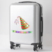 Leuke Feesthoed Met Glinsterende Decoraties Sticker (Koffer)
