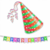 Leuke Feesthoed Met Glinsterende Decoraties Sticker (Voorkant)