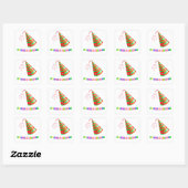 Leuke Feesthoed Met Glinsterende Decoraties Vierkante Sticker (Vel)