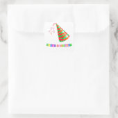 Leuke Feesthoed Met Glinsterende Decoraties Vierkante Sticker (Tas)