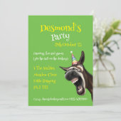 Leuke feestuitnodiging, schreeuwende ezel! kaart (Staand voorkant)