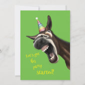 Leuke feestuitnodiging, schreeuwende ezel! kaart (Achterkant)