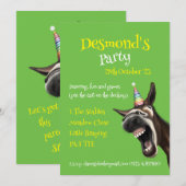 Leuke feestuitnodiging, schreeuwende ezel! kaart (Voorkant / Achterkant)