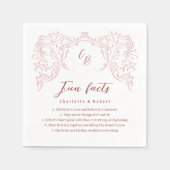 Leuke feiten bloeien Monogram bruiloft Servet (Voorkant)