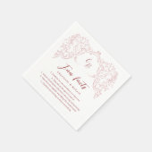 Leuke feiten bloeien Monogram bruiloft Servet (Hoek)