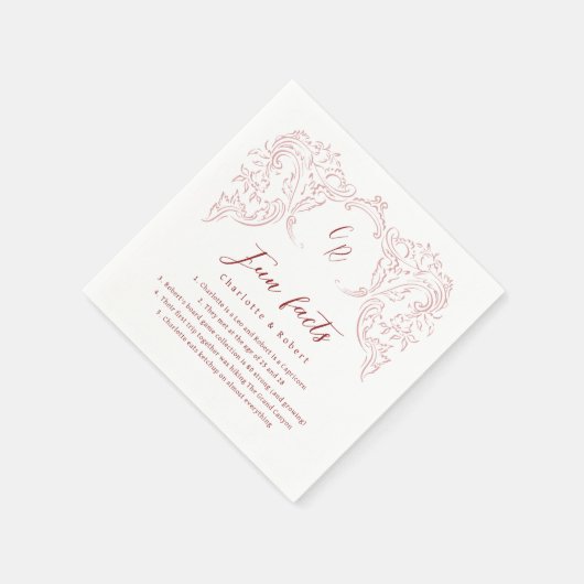 Leuke feiten bloeien Monogram bruiloft Servet (Hoek)
