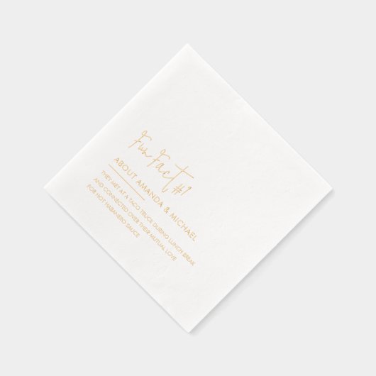 Leuke Feiten Bruid Bruidegom Gepersonaliseerde Tro Folie Servetten (Rechts)