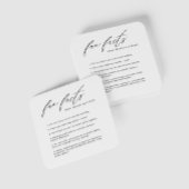 Leuke Feiten Bruiloft Onderzetter met Kalligrafie