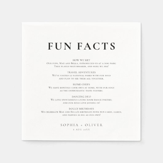 Leuke Feiten Eenvoudig Minimaal Servet (Voorkant)