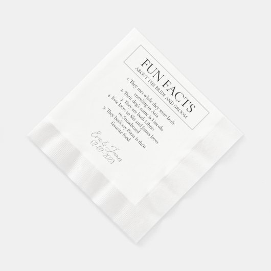 Leuke feiten Elegante bruid en bruidegom bruiloft Servet (Hoek)